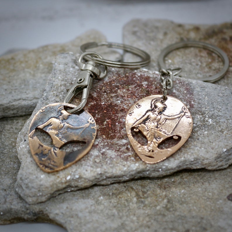 Alien Head Plectrum Key Chain.